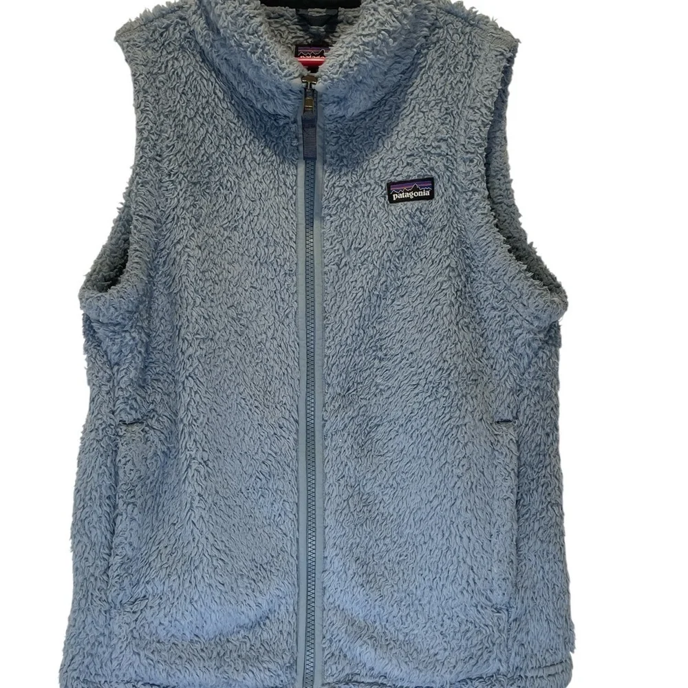 Patagonia Los Gatos Blue Fleece Vest Girls size XL (14)